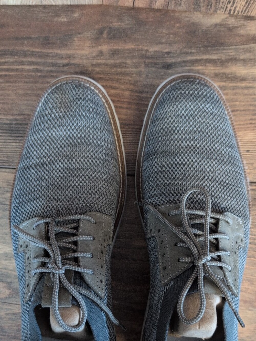 JMurphy by Johnston & Murphy Gray Marbled Knit Nubuck Oxford Dress Shoes 12M - Picture 7 of 9